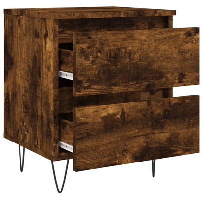 Nachtkastjes 2 St 40X35X50 Cm Bewerkt Hout Gerookt Eikenkleurig
