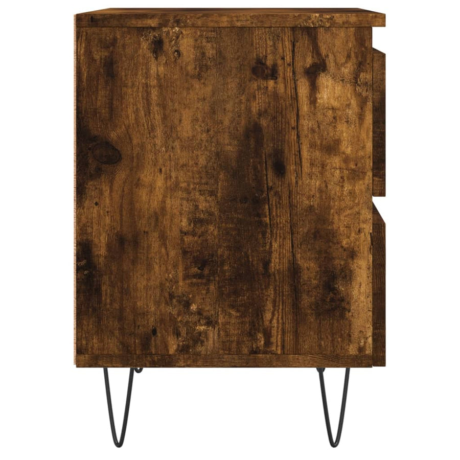 Nachtkastjes 2 St 40X35X50 Cm Bewerkt Hout Gerookt Eikenkleurig