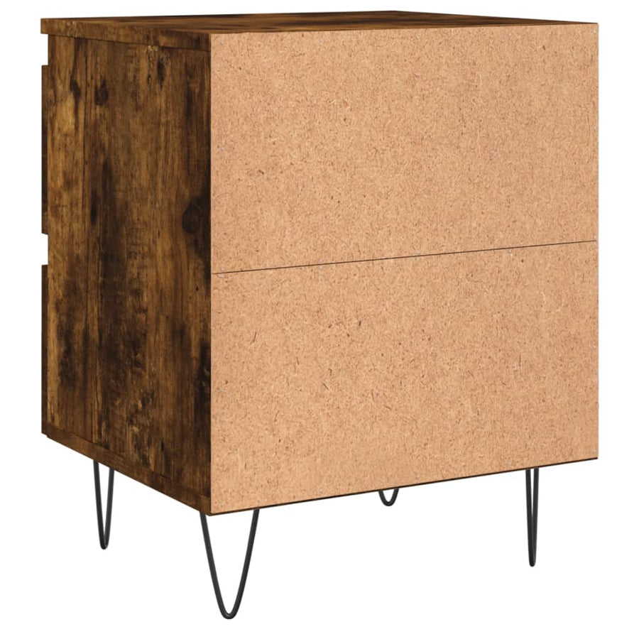 Nachtkastjes 2 St 40X35X50 Cm Bewerkt Hout Gerookt Eikenkleurig