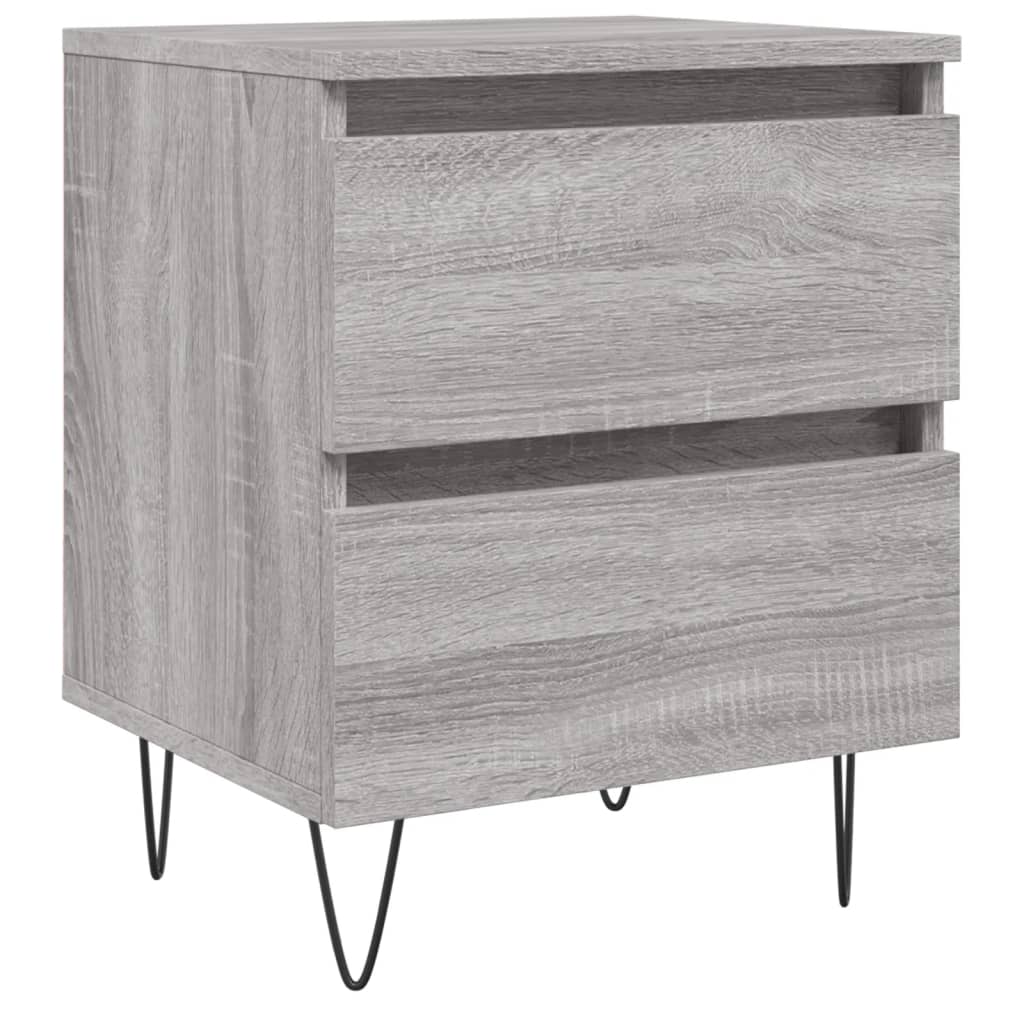 Nachtkastje 40X35X50 Cm Bewerkt Hout Grijs Sonoma Eikenkleurig