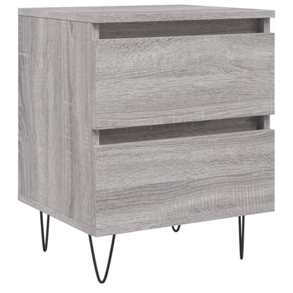Nachtkastje 40X35X50 Cm Bewerkt Hout Grijs Sonoma Eikenkleurig