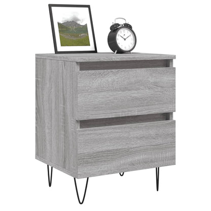 Nachtkastje 40X35X50 Cm Bewerkt Hout Grijs Sonoma Eikenkleurig