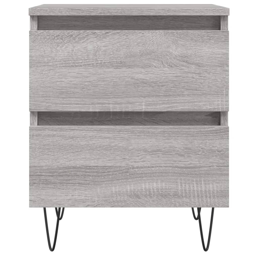 Nachtkastje 40X35X50 Cm Bewerkt Hout Grijs Sonoma Eikenkleurig