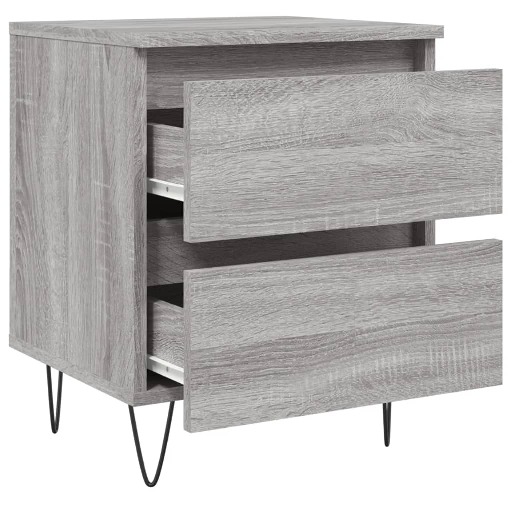 Nachtkastje 40X35X50 Cm Bewerkt Hout Grijs Sonoma Eikenkleurig