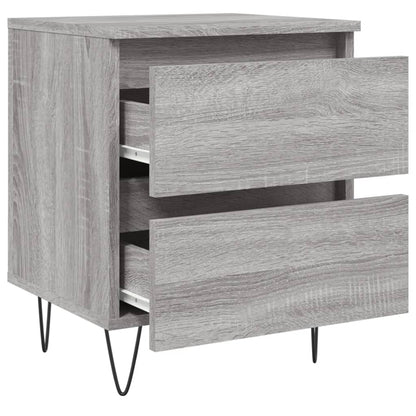 Nachtkastje 40X35X50 Cm Bewerkt Hout Grijs Sonoma Eikenkleurig