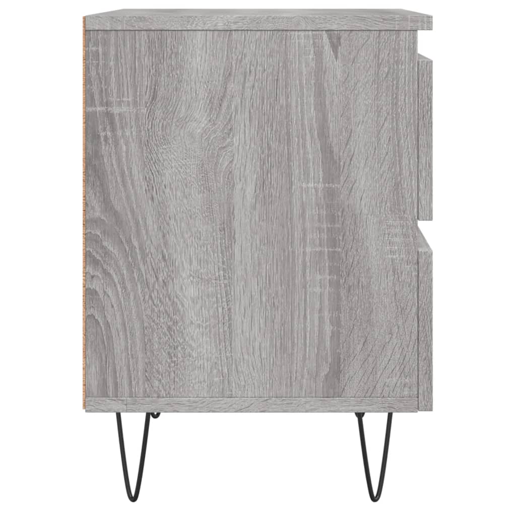 Nachtkastje 40X35X50 Cm Bewerkt Hout Grijs Sonoma Eikenkleurig