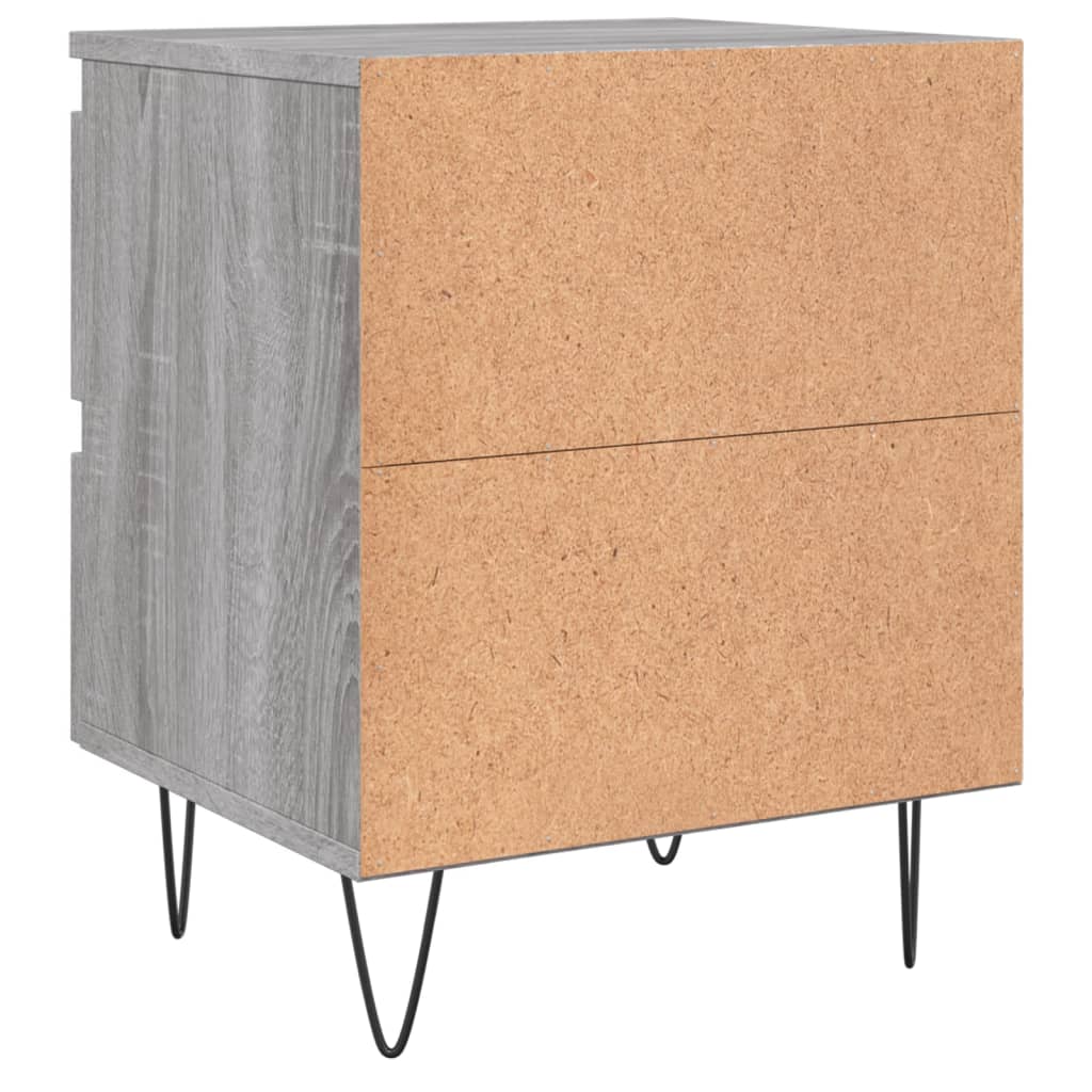 Nachtkastje 40X35X50 Cm Bewerkt Hout Grijs Sonoma Eikenkleurig