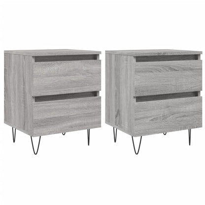 Nachtkastjes 2 St 40X35X50 Cm Bewerkt Hout Grijs Sonoma Eiken