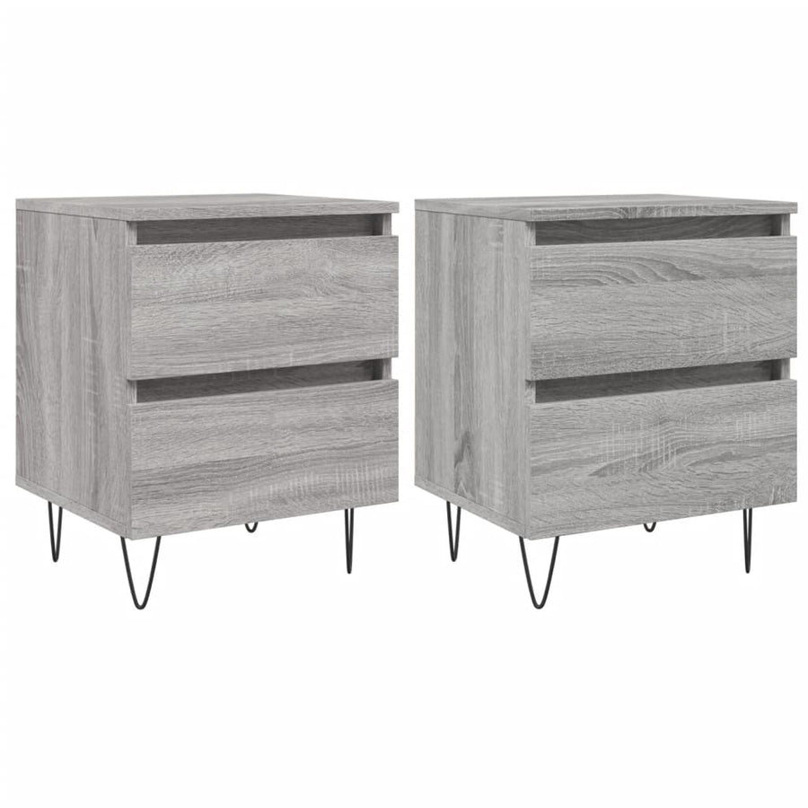 Nachtkastjes 2 St 40X35X50 Cm Bewerkt Hout Grijs Sonoma Eiken