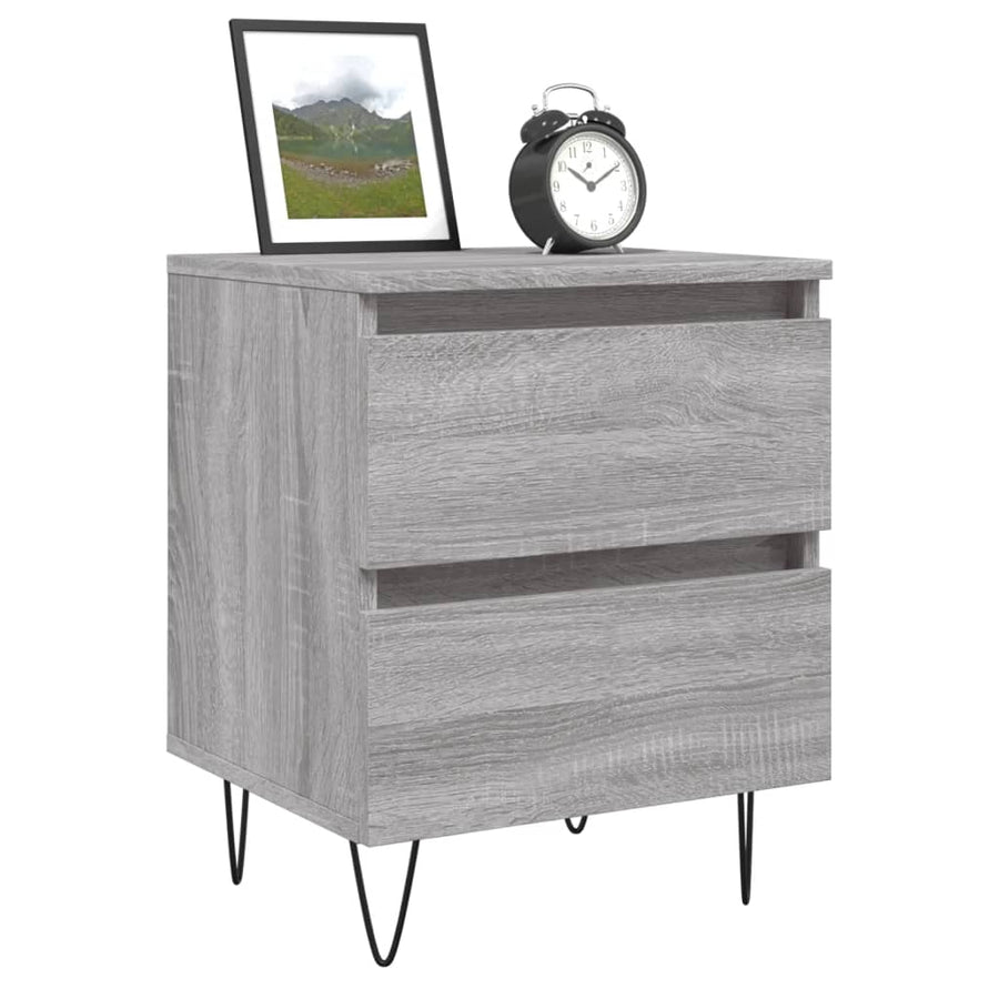 Nachtkastjes 2 St 40X35X50 Cm Bewerkt Hout Grijs Sonoma Eiken