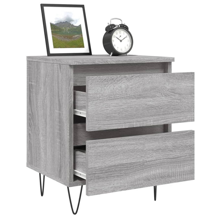 Nachtkastjes 2 St 40X35X50 Cm Bewerkt Hout Grijs Sonoma Eiken
