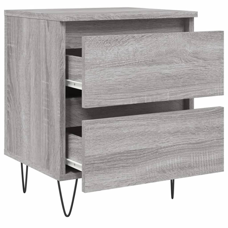 Nachtkastjes 2 St 40X35X50 Cm Bewerkt Hout Grijs Sonoma Eiken