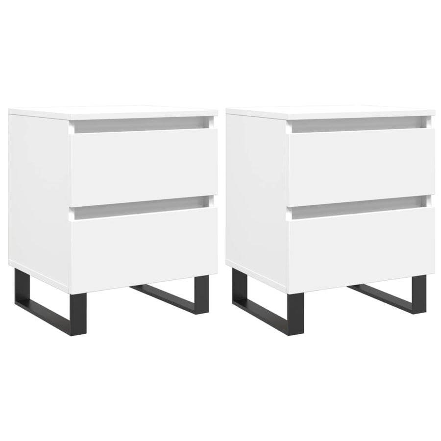 Nachtkastjes 2 St 40X35X50 Cm Bewerkt Hout Wit