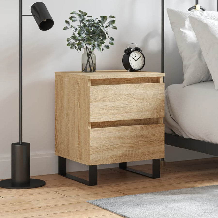 Nachtkastje 40X35X50 Cm Bewerkt Hout Kleurig 1 Sonoma eiken