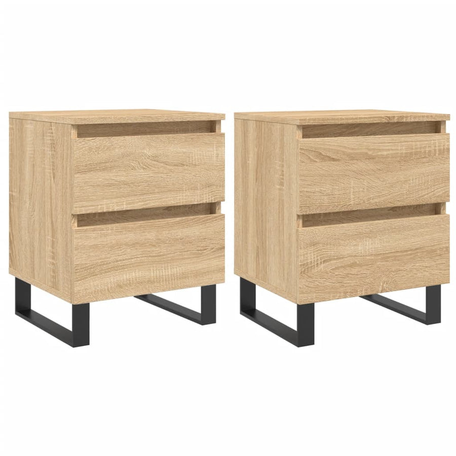 Nachtkastjes 2 st 40x35x50 cm sonoma eikenkleurig