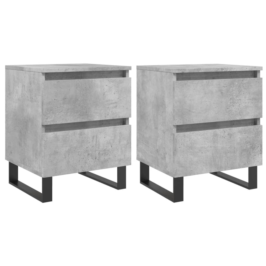 Nachtkastjes 2 st 40x35x50 cm bewerkt hout betongrijs
