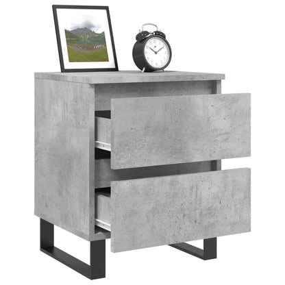 Nachtkastjes 2 st 40x35x50 cm bewerkt hout betongrijs