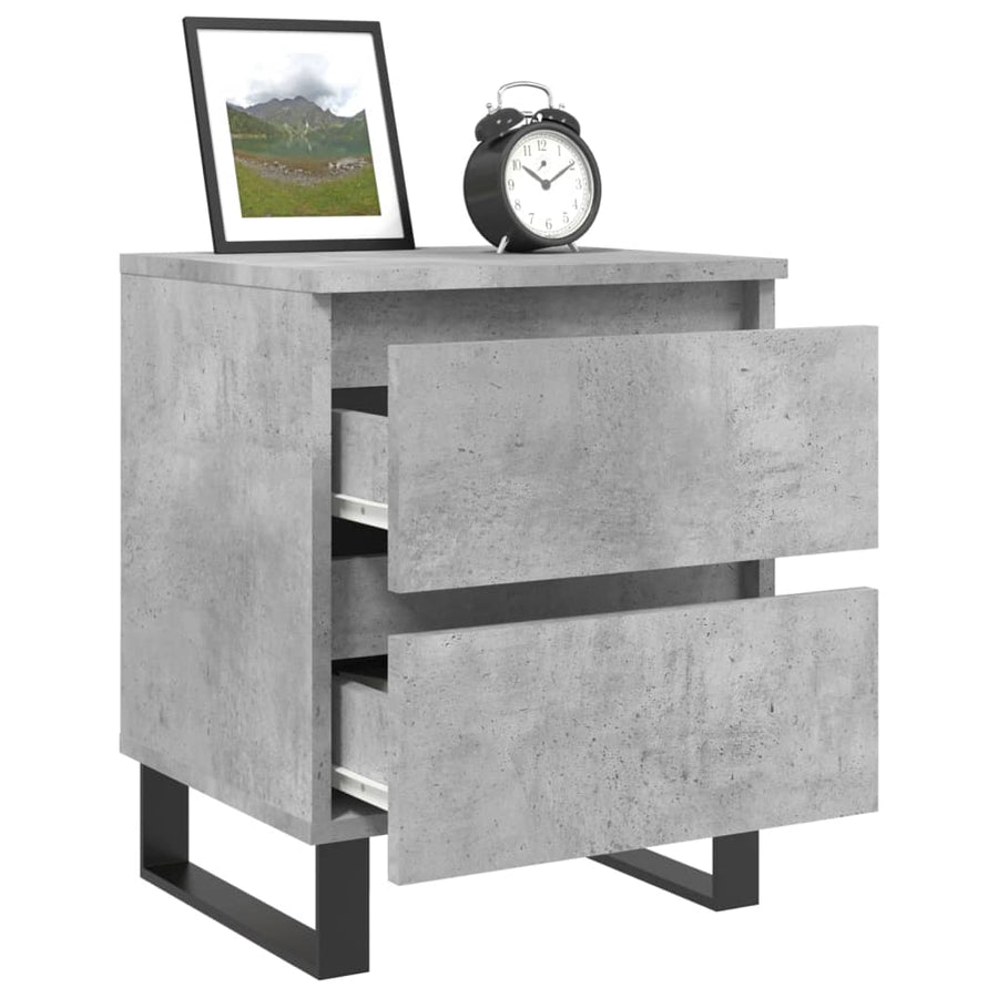 Nachtkastjes 2 st 40x35x50 cm bewerkt hout betongrijs