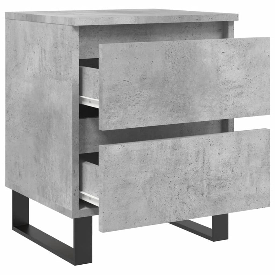 Nachtkastjes 2 st 40x35x50 cm bewerkt hout betongrijs