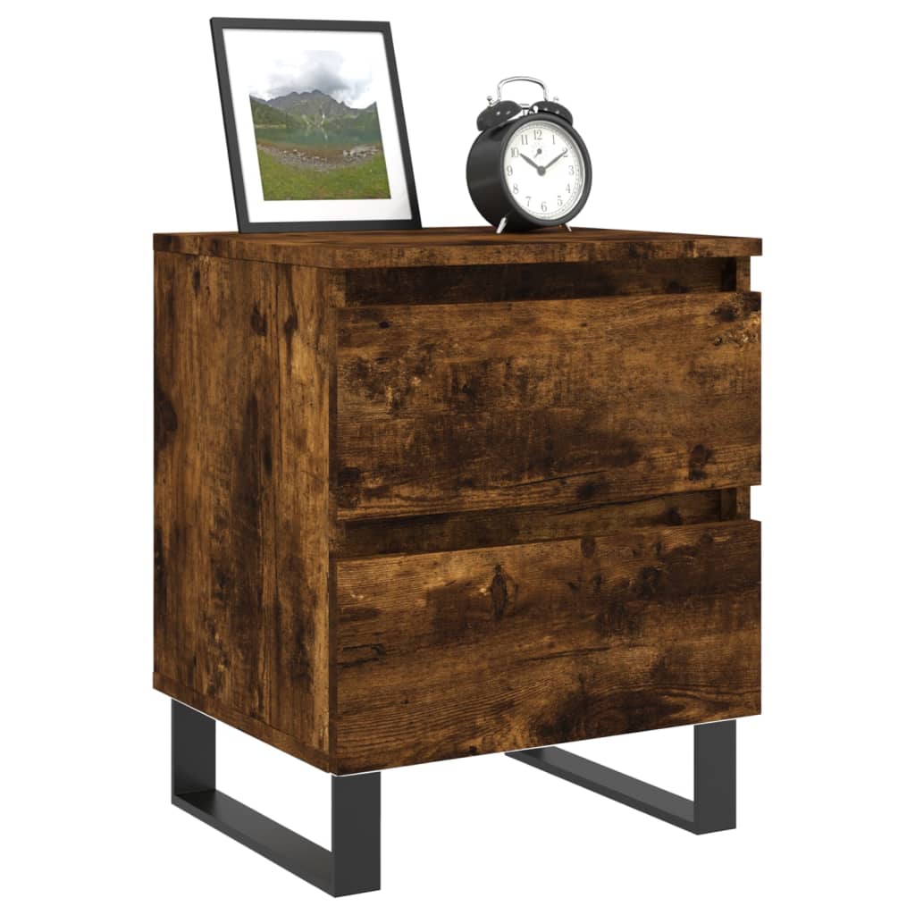 Nachtkastjes 40X35X50 Cm Bewerkt Hout Kleurig 2 Gerookt eiken