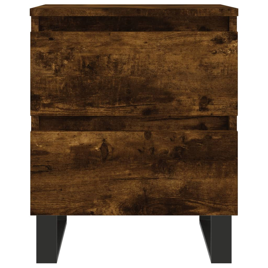 Nachtkastjes 40X35X50 Cm Bewerkt Hout Kleurig 2 Gerookt eiken