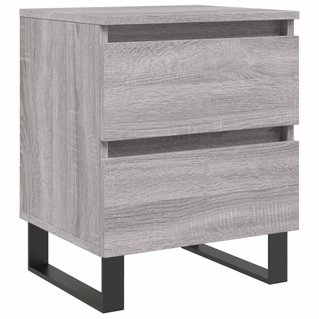 Nachtkastje 40x35x50 cm bewerkt hout grijs sonoma eikenkleurig
