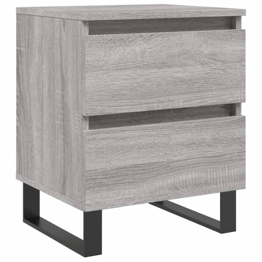 Nachtkastje 40x35x50 cm bewerkt hout grijs sonoma eikenkleurig
