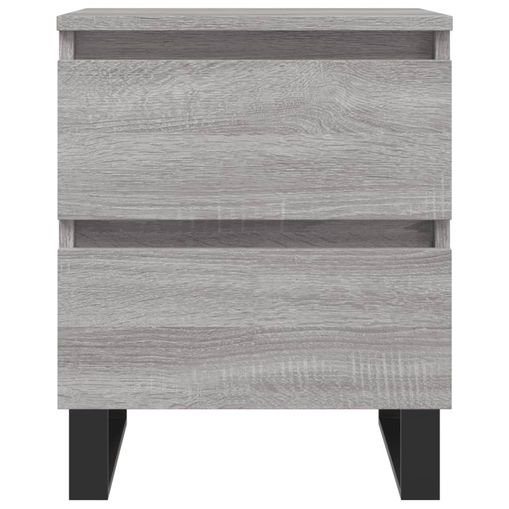 Nachtkastje 40x35x50 cm bewerkt hout grijs sonoma eikenkleurig