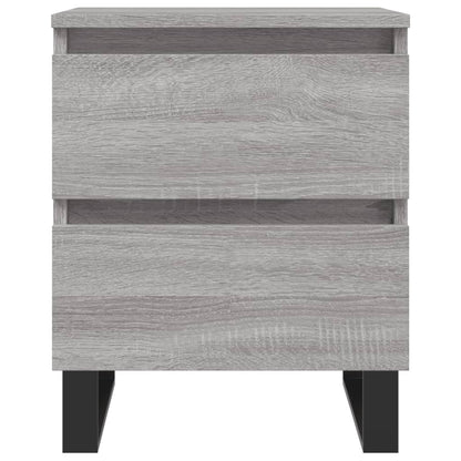 Nachtkastje 40x35x50 cm bewerkt hout grijs sonoma eikenkleurig