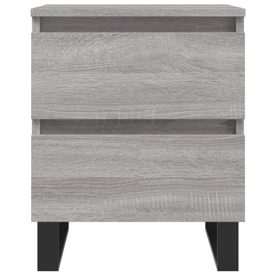 Nachtkastje 40x35x50 cm bewerkt hout grijs sonoma eikenkleurig