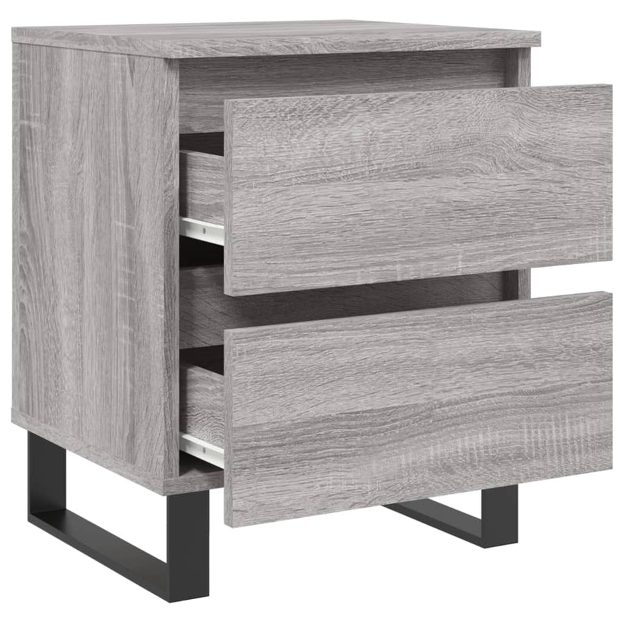 Nachtkastje 40x35x50 cm bewerkt hout grijs sonoma eikenkleurig