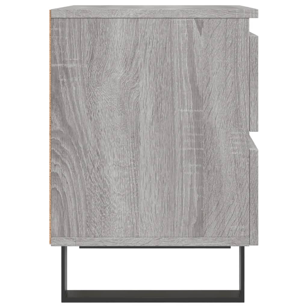 Nachtkastje 40x35x50 cm bewerkt hout grijs sonoma eikenkleurig