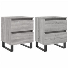 Nachtkastjes 2 st 40x35x50 cm bewerkt hout grijs sonoma eiken