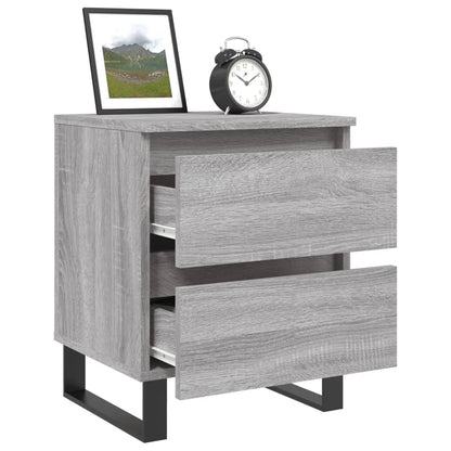 Nachtkastjes 2 st 40x35x50 cm bewerkt hout grijs sonoma eiken