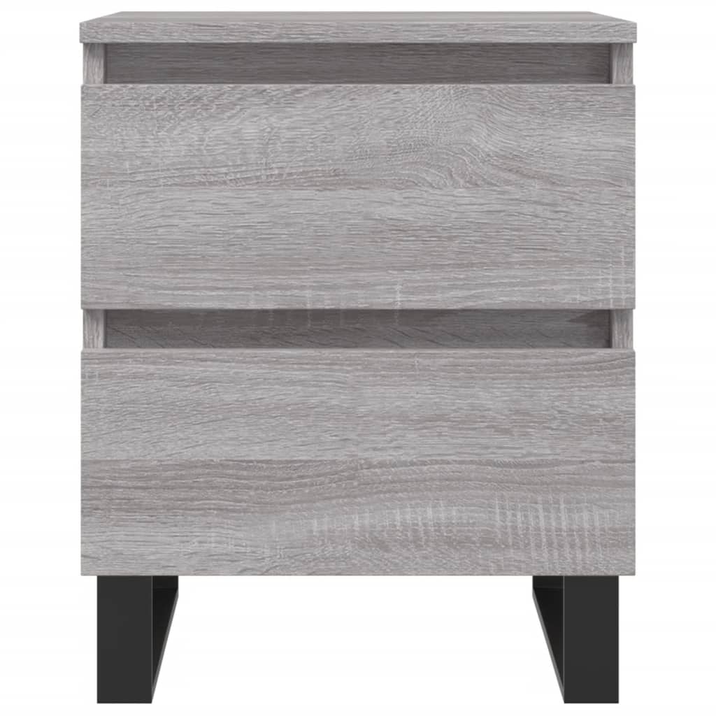 Nachtkastjes 2 st 40x35x50 cm bewerkt hout grijs sonoma eiken
