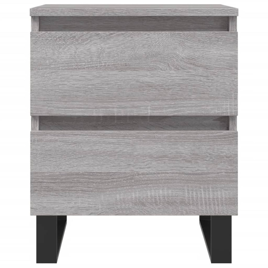 Nachtkastjes 2 st 40x35x50 cm bewerkt hout grijs sonoma eiken
