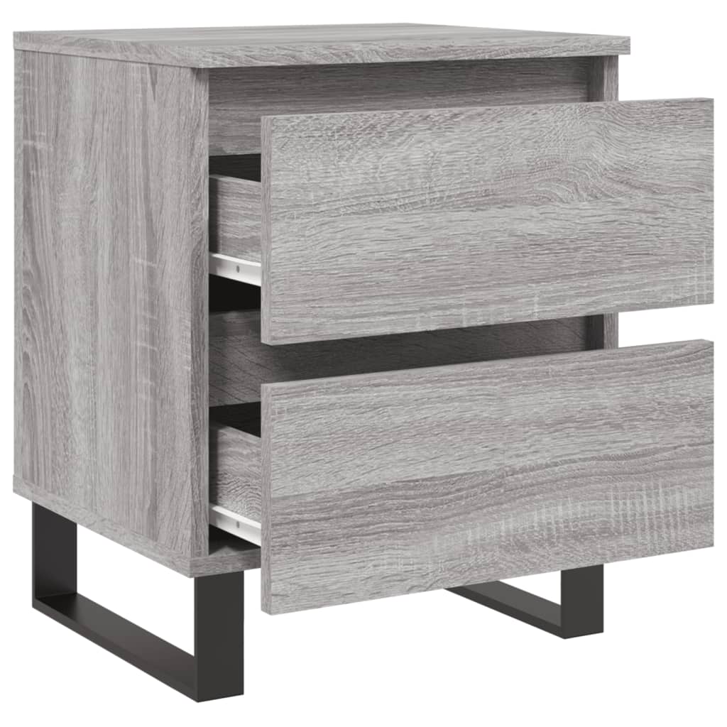 Nachtkastjes 2 st 40x35x50 cm bewerkt hout grijs sonoma eiken