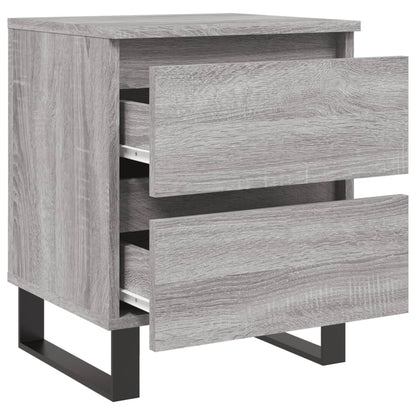 Nachtkastjes 2 st 40x35x50 cm bewerkt hout grijs sonoma eiken