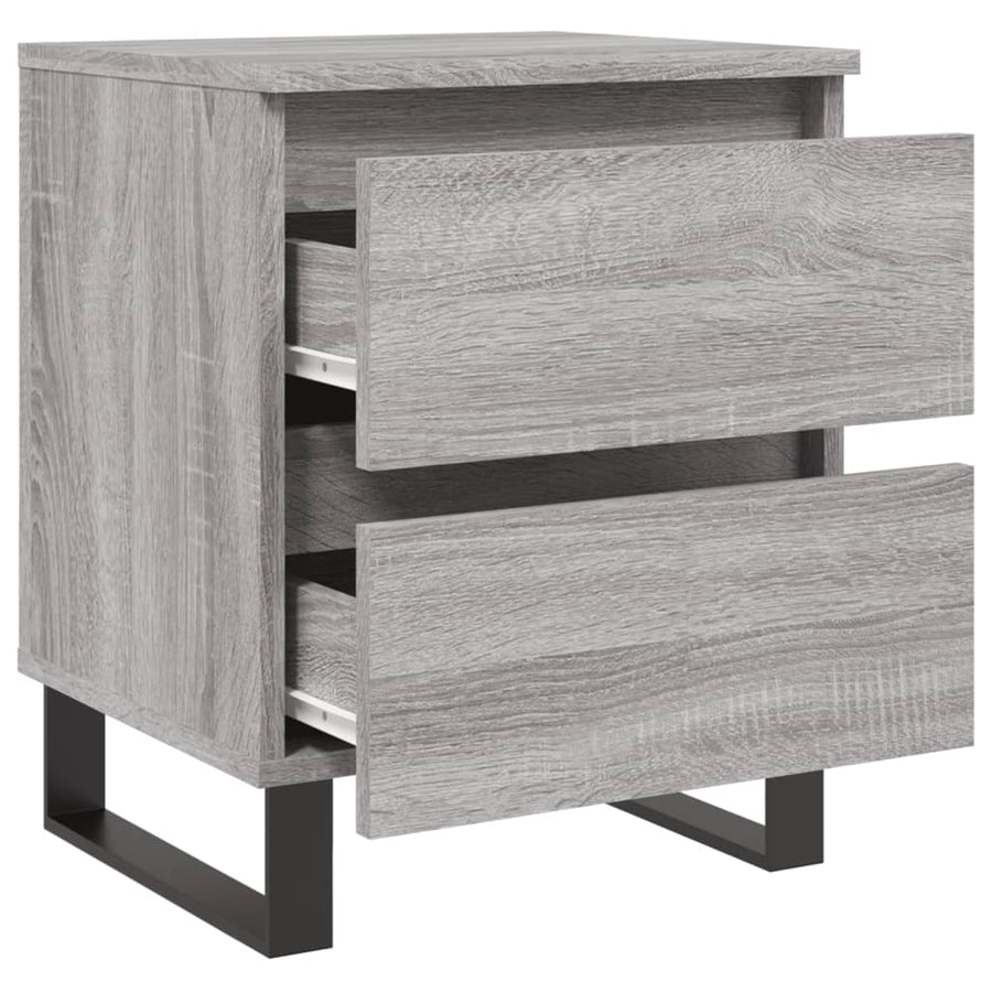 Nachtkastjes 2 st 40x35x50 cm bewerkt hout grijs sonoma eiken