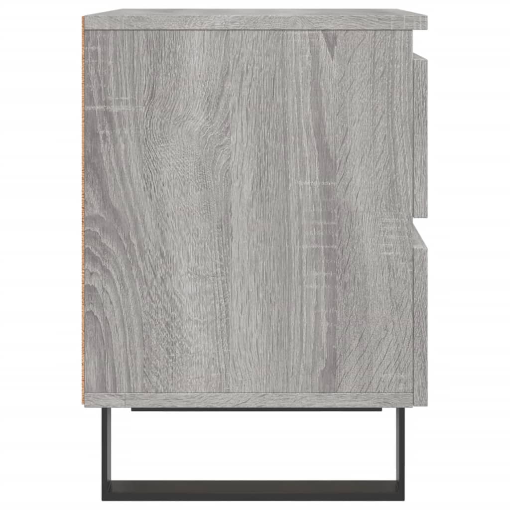 Nachtkastjes 2 st 40x35x50 cm bewerkt hout grijs sonoma eiken