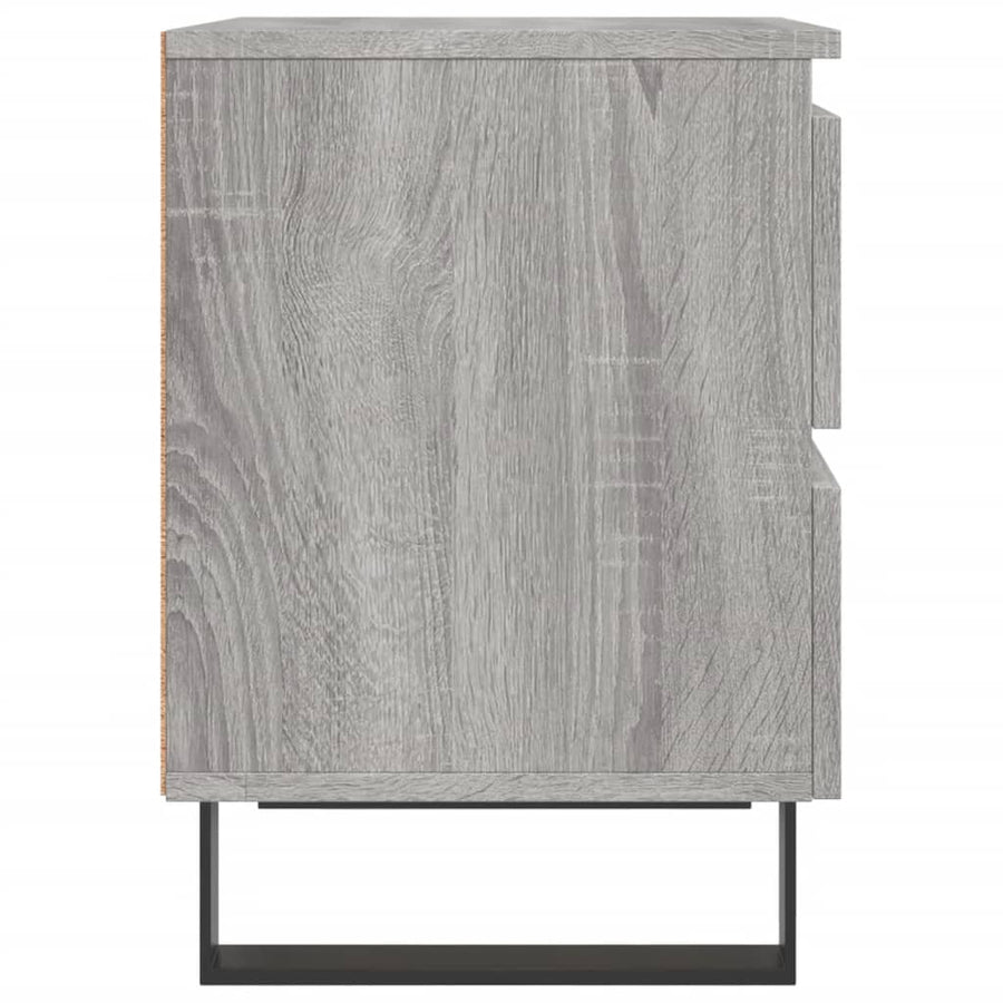 Nachtkastjes 2 st 40x35x50 cm bewerkt hout grijs sonoma eiken