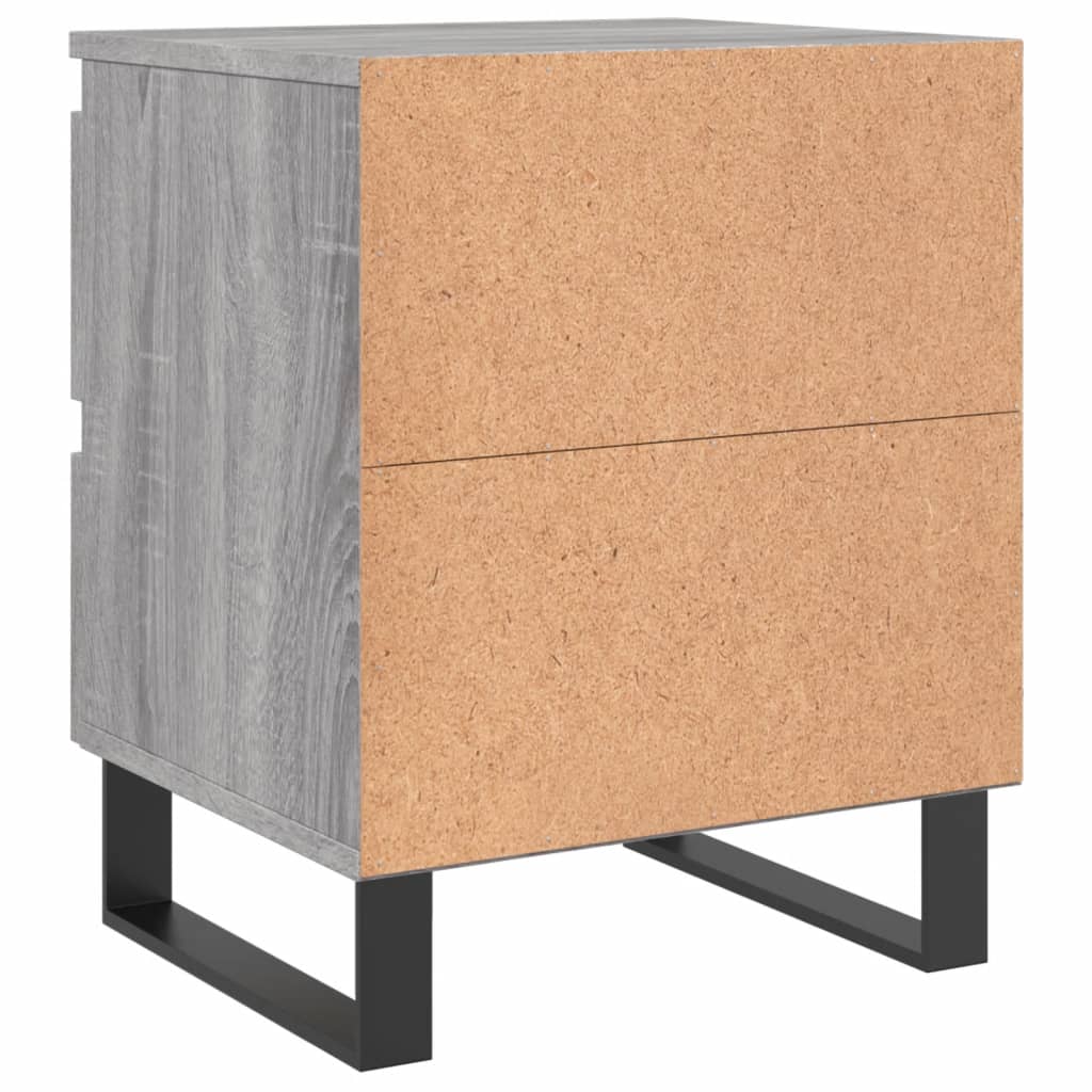 Nachtkastjes 2 st 40x35x50 cm bewerkt hout grijs sonoma eiken