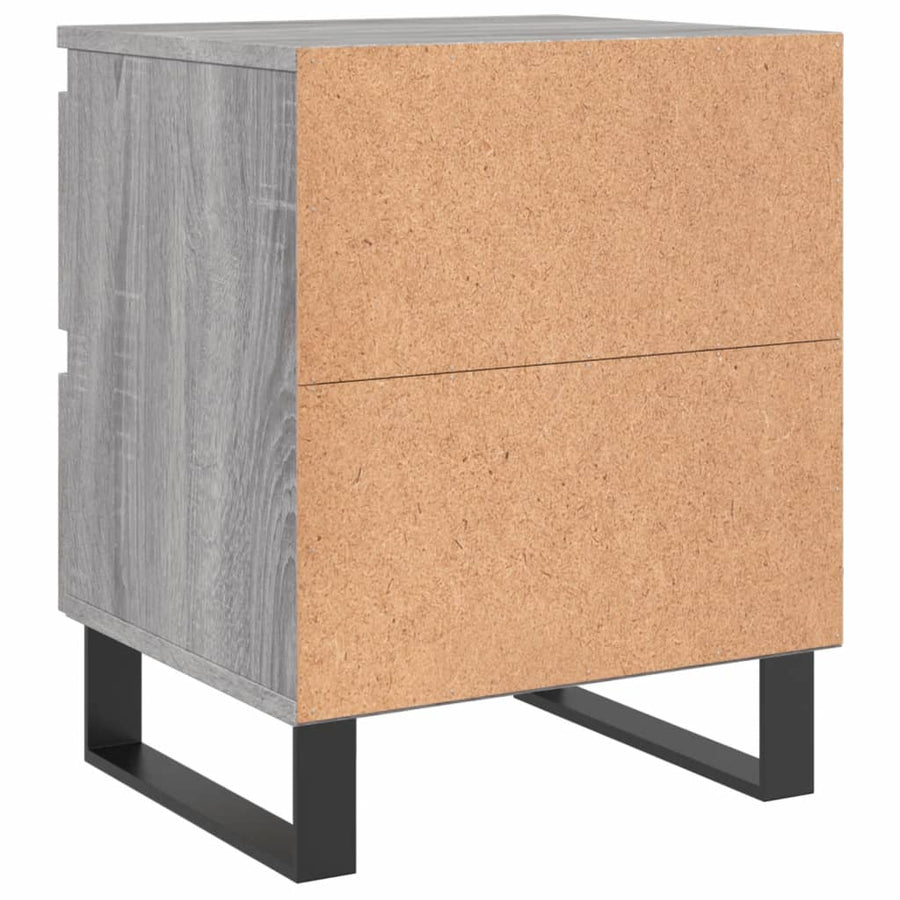 Nachtkastjes 2 st 40x35x50 cm bewerkt hout grijs sonoma eiken