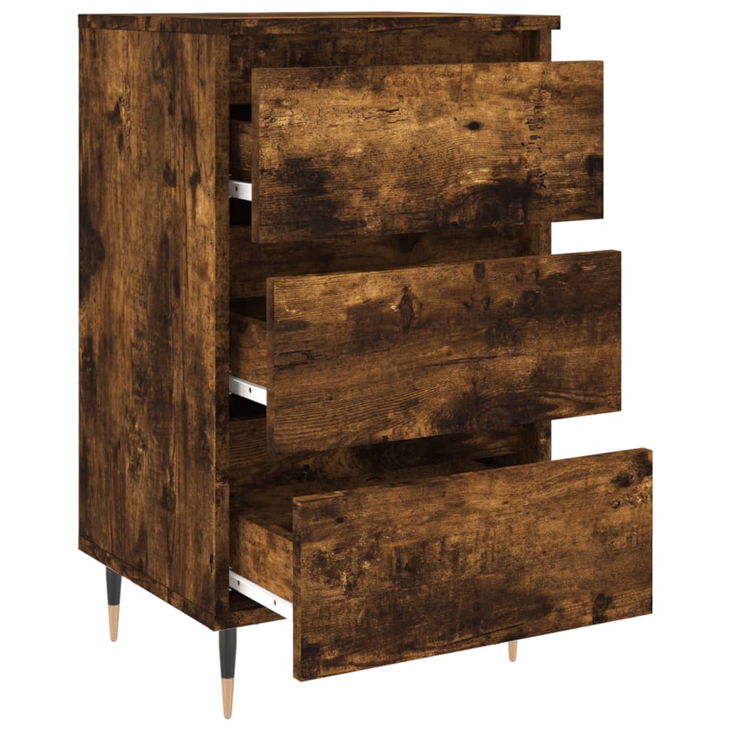 Nachtkastjes 2 St 40X35X69 Cm Bewerkt Hout Gerookt Eikenkleurig