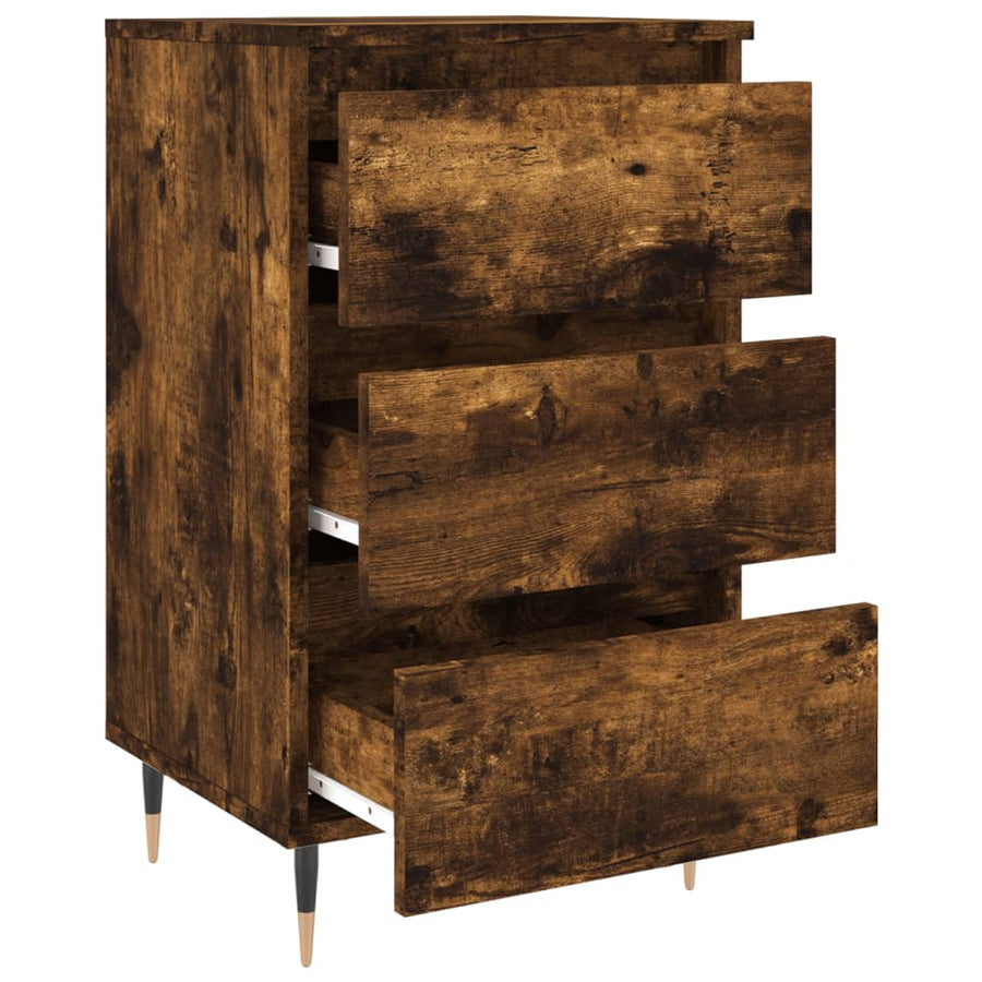 Nachtkastjes 2 St 40X35X69 Cm Bewerkt Hout Gerookt Eikenkleurig