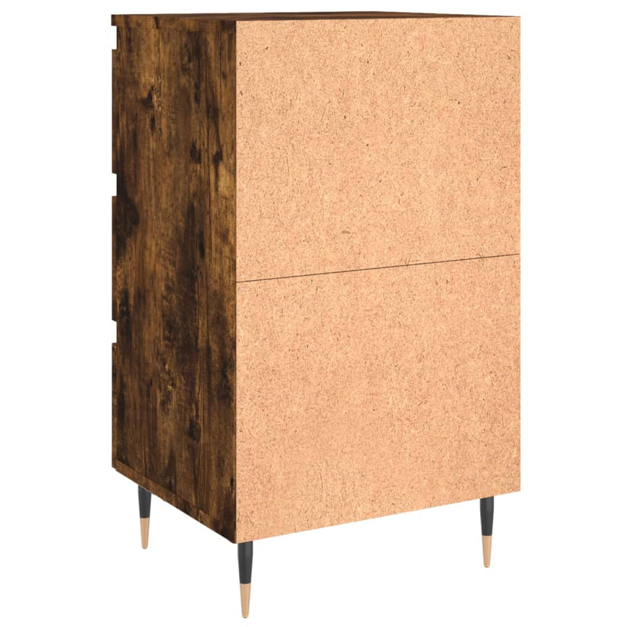 Nachtkastjes 2 St 40X35X69 Cm Bewerkt Hout Gerookt Eikenkleurig