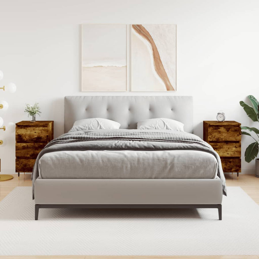 Nachtkastjes 2 St 40X35X69 Cm Bewerkt Hout Gerookt Eikenkleurig