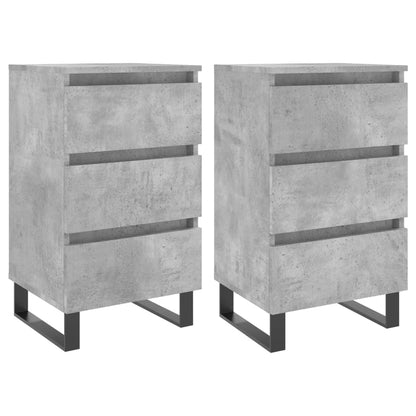 Nachtkastjes 2 St 40X35X69 Cm Bewerkt Hout Betongrijs