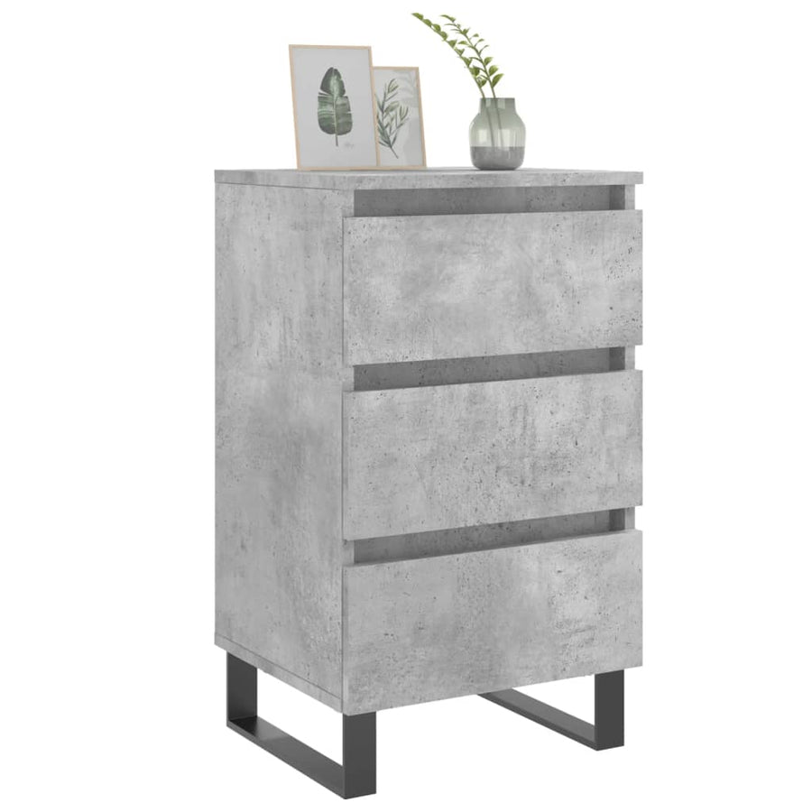 Nachtkastjes 2 St 40X35X69 Cm Bewerkt Hout Betongrijs