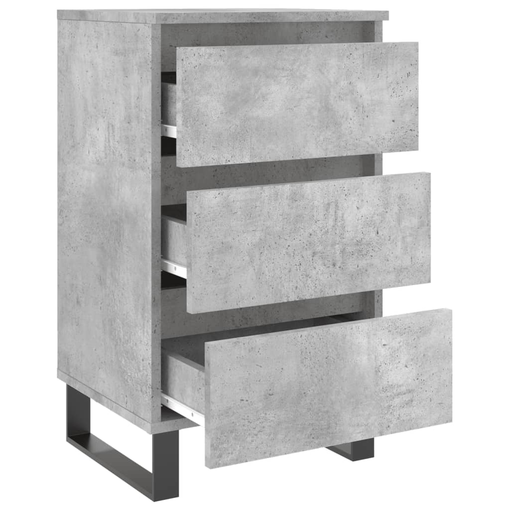 Nachtkastjes 2 St 40X35X69 Cm Bewerkt Hout Betongrijs
